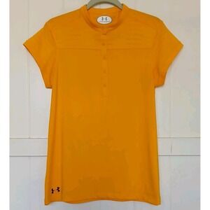 Under Armour Shirt Mandarin Blade Band Collar Women's Medium Yellow Performance